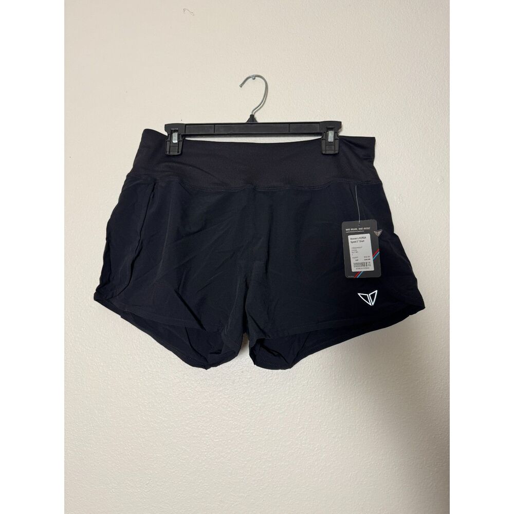 NWT Road Runner KORSA Speed 3" Running Shorts Womens L Black Built-In Liner
